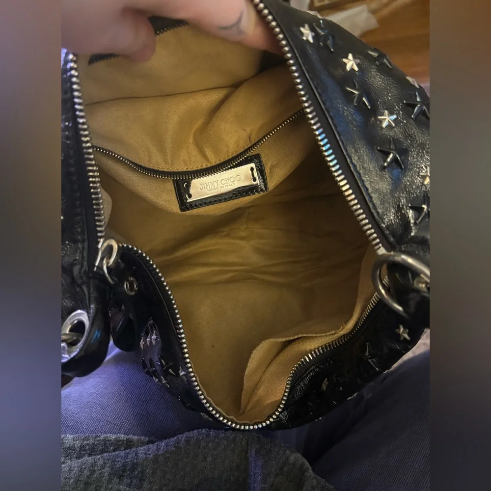 Jimmy Choo Star Studded Leather Shoulder Bag - Picture 14 of 16